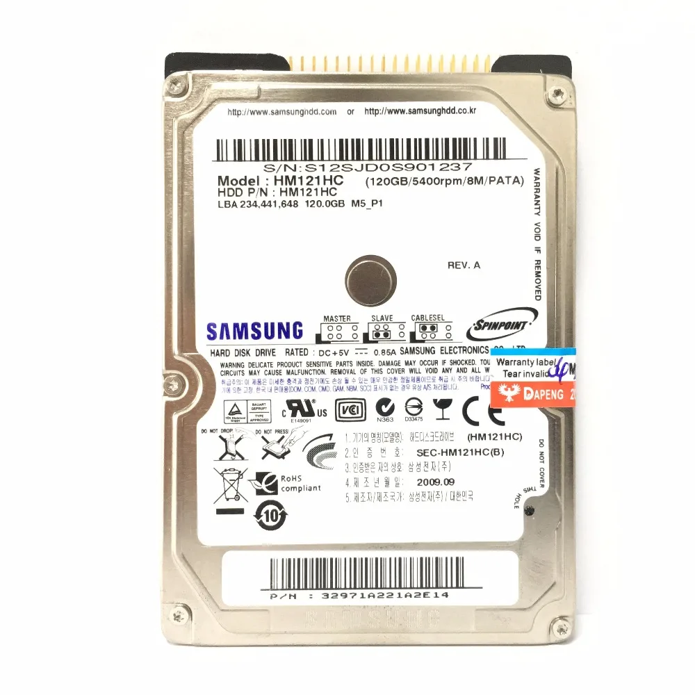 Ноутбук SAMSUNG 40 ГБ 60 ГБ 80 ГБ 120 Гб 160 ГБ 40G 60G 80G 120G 160G 2,5 HDD 5400 об/мин 8M PAPA IDE Внутренний жесткий диск