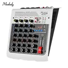 Профессиональный 6-канальный микшерный пульт Muslady MIX-400, 3-полосный эквалайзер с эффектом задержки реверберации + фантомное питание 48 В