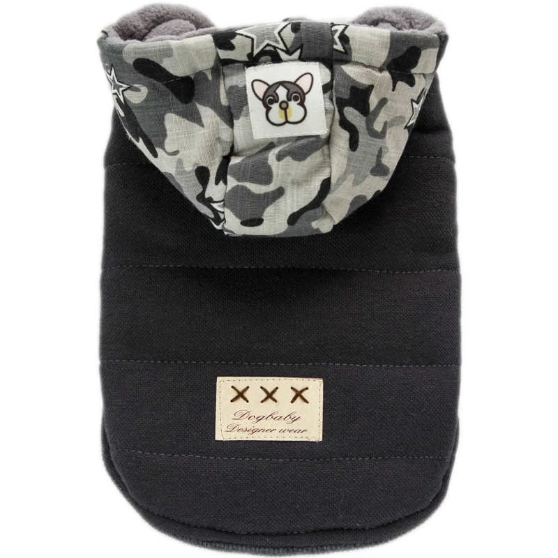 Зимняя куртка для собак камуфляжное пальто с капюшоном теплый костюм щенка из