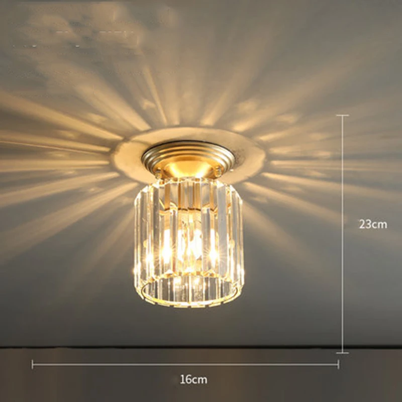 

2020 Luxury Crystal Ceiling Lamp Vintage Gold LED Ceiling Light Lighting Indoor Decor Living Room Bedroom Foyer Ceiling Lights