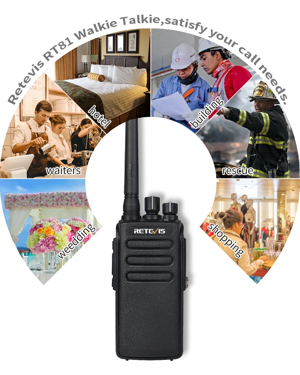 10 шт. двухканальные рации DMR цифровой радио Retevis RT81 IP67 водонепроницаемый UHF шифрование VOX цифровой/аналоговый режим Walk Talk+ кабель