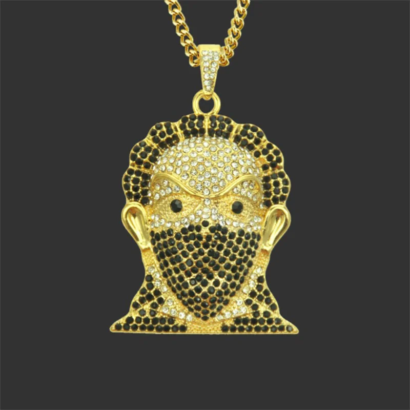 

Creative new product exaggerated masked head men's pendant necklace Personalized fashion punk trend pendant necklace wholesale