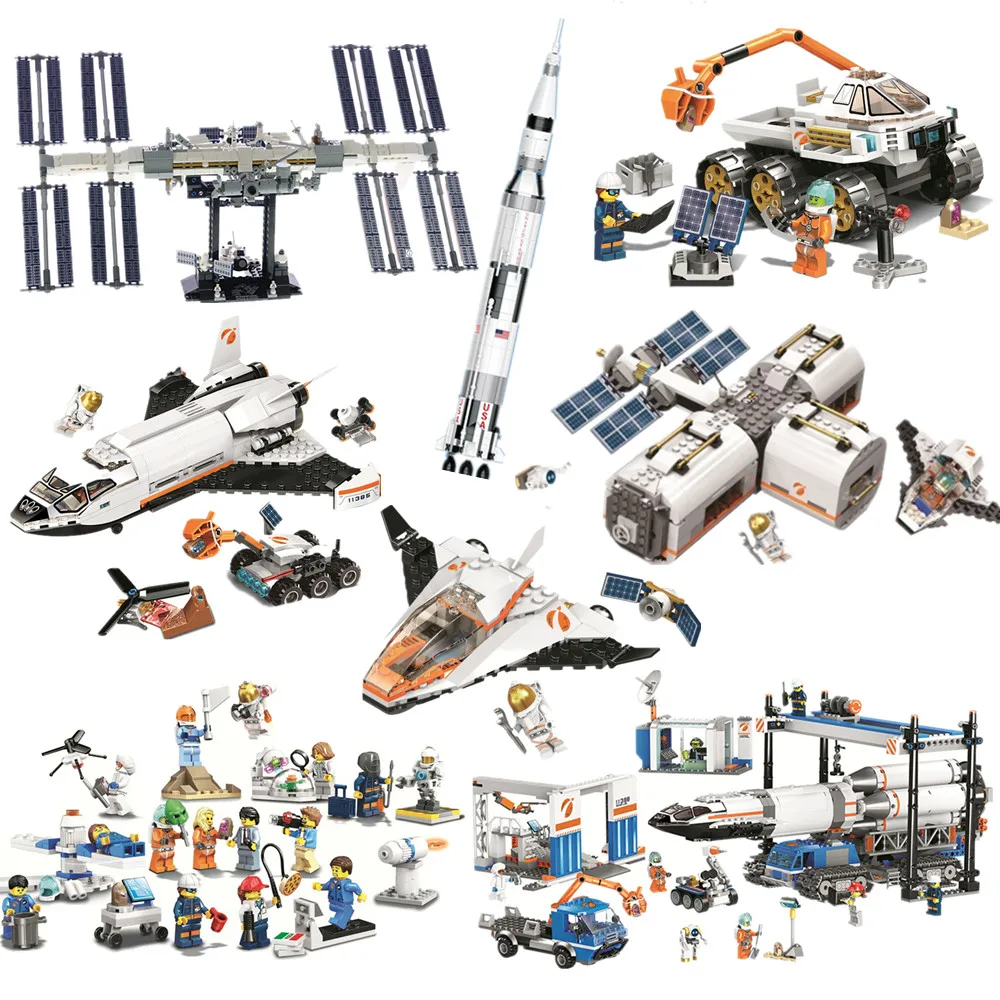

New Space Station Rover City Lunar Compatible with 60224 60225 60230 60227 60226 60228 Building blocks Bricks lepinblocks Toys