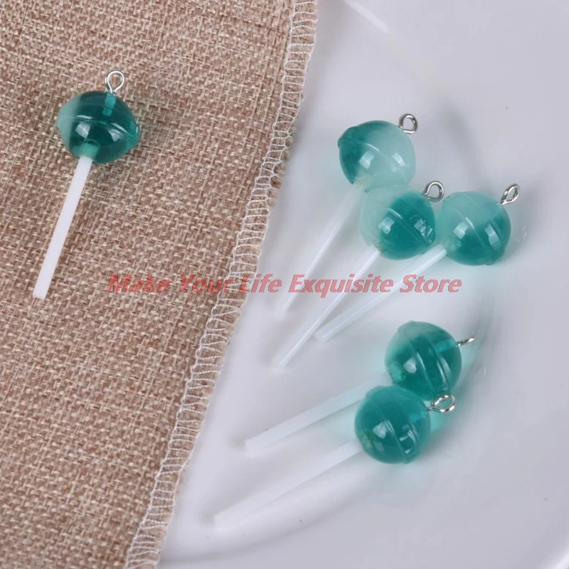 

Miraculous New Simulated Sugar Candy Lollipop Charms Resin Cabochon Decoration Craft Ornament Fittings DIY Food Pendant Jewelry