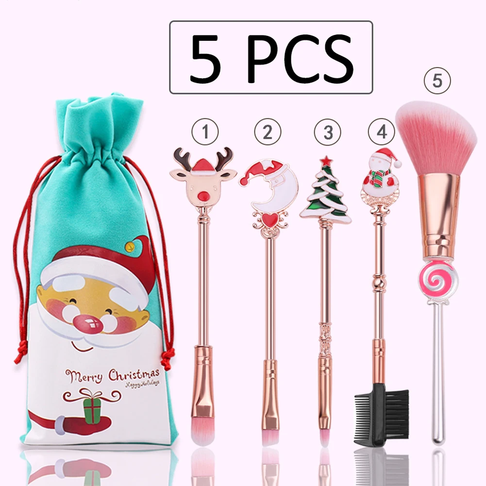 Рождественские конфеты кисти для макияжа старый человек Лось милый мини Макияж