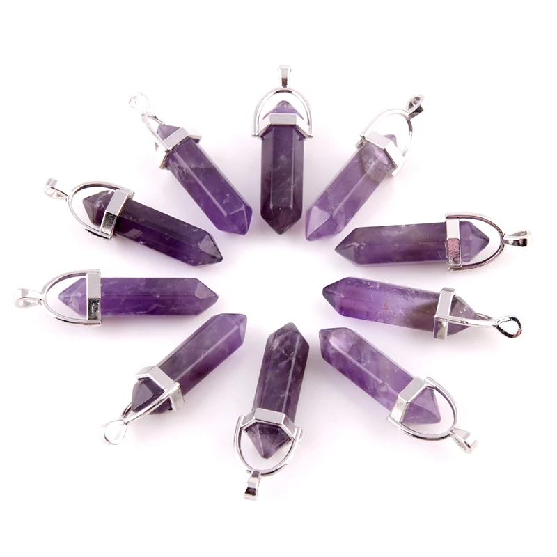 10 шт. натуральный камень тигровый глаз шестигранные Ожерелья Подвески Кристалл