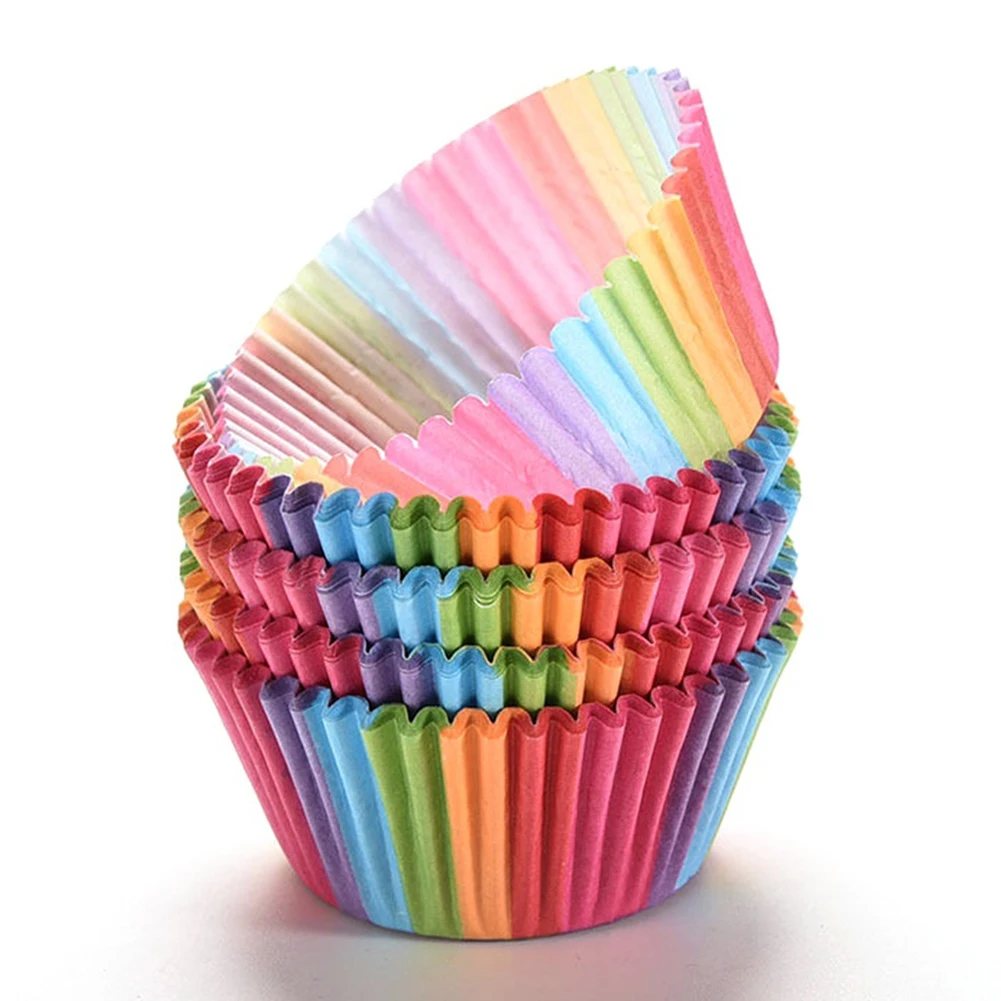 Новый 100 шт для маффинов кексов лайнер цветные бумажные стаканчики выпечки чашки