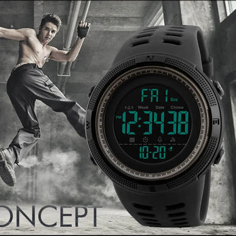 Часы наручные мужские цифровые в стиле милитари роскошные брендовые аналоговые