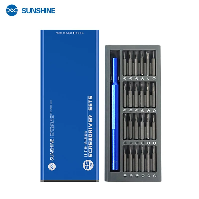 

sunshine SS-5118 24-bit aluminum alloy magnetic screwdriver set for mobile phone repair,watch/electronic equipment disassembly