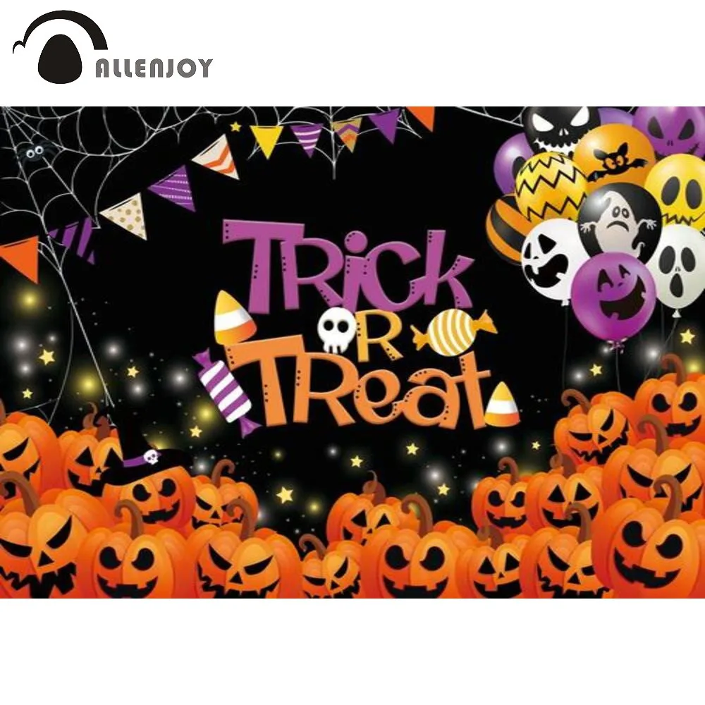 

Фон для Хэллоуина Allenjoy с тыквами, пауком и сеткой, декорация для вечеринки, дня рождения, Фотофон, фотосессия