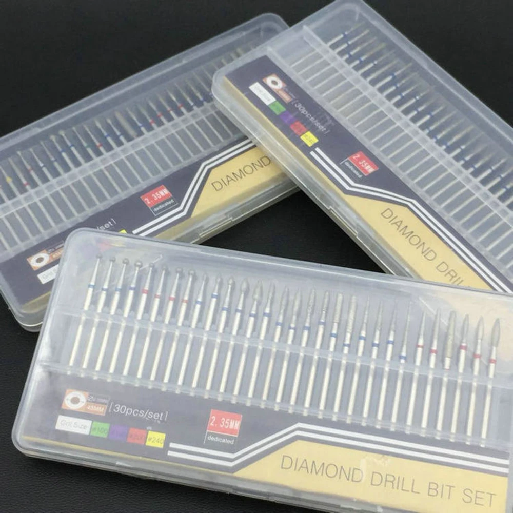 

Набор Алмазных фрез для ногтей, машинка для маникюра, керамические аксессуары, инструменты для удаления кутикулы, 30 шт./лот