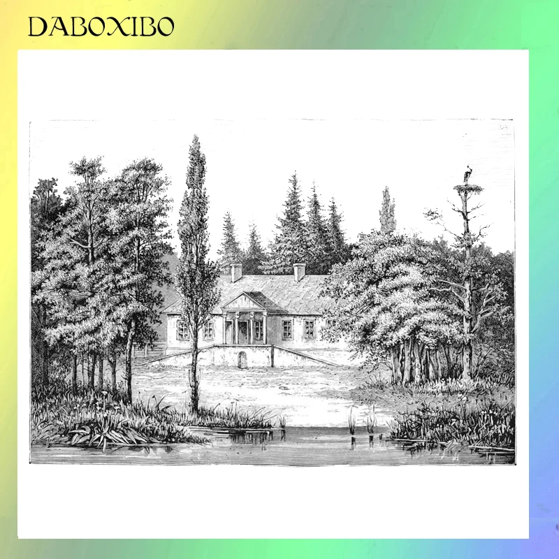

DABOXIBO Architectural Background Clear Stamps For DIY Scrapbooking/Card Making/Photo Album Silicone Decorative Crafts 13X13