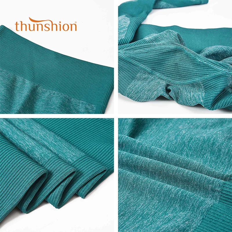 Thunsion Женские Штаны Для Йоги Бесшовные Спортивные Леггинсы для фитнеса, занятий йогой, бега, тренировок, спортзала, пуш-ап колготки с высокой талией, штаны