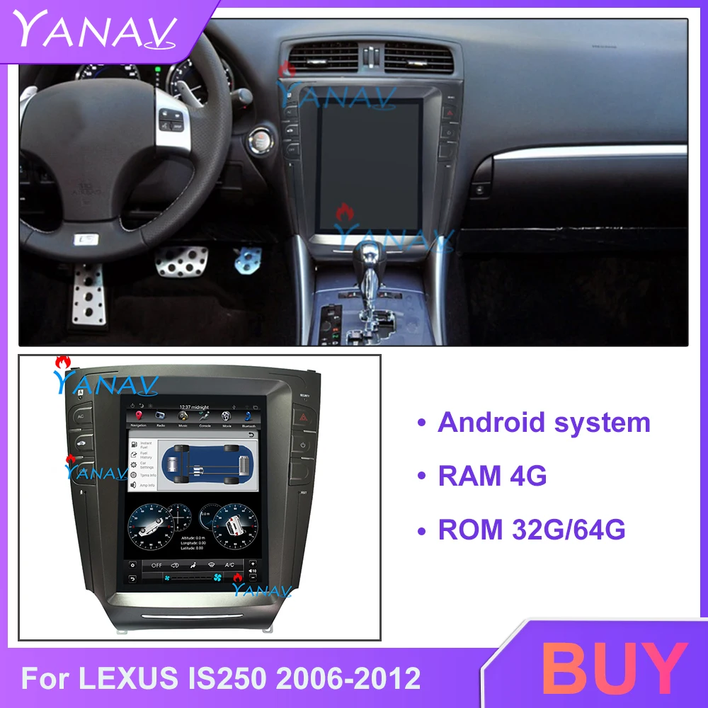 

Car stereo Multimedia Player HD touch vertical screen car radio For-LEXUS IS250 2006-2012 android car GPS car navigation system