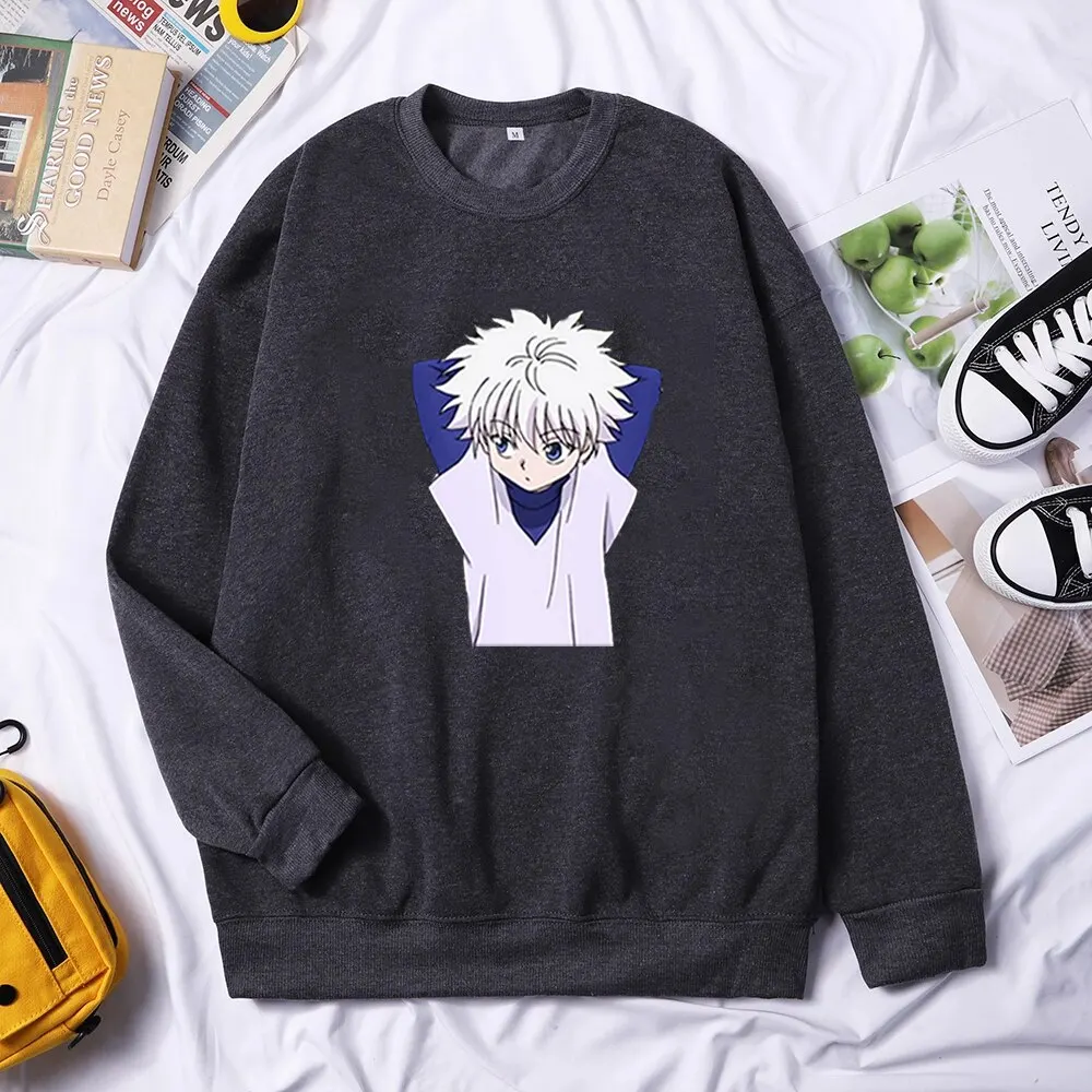 

Anime Hunter X Hunter HxH Killua Zoldyck Hoodie Sweatshirt Crewneck Hoodies Hommes Sudaderas Pullovers Tracksuits Streetwear