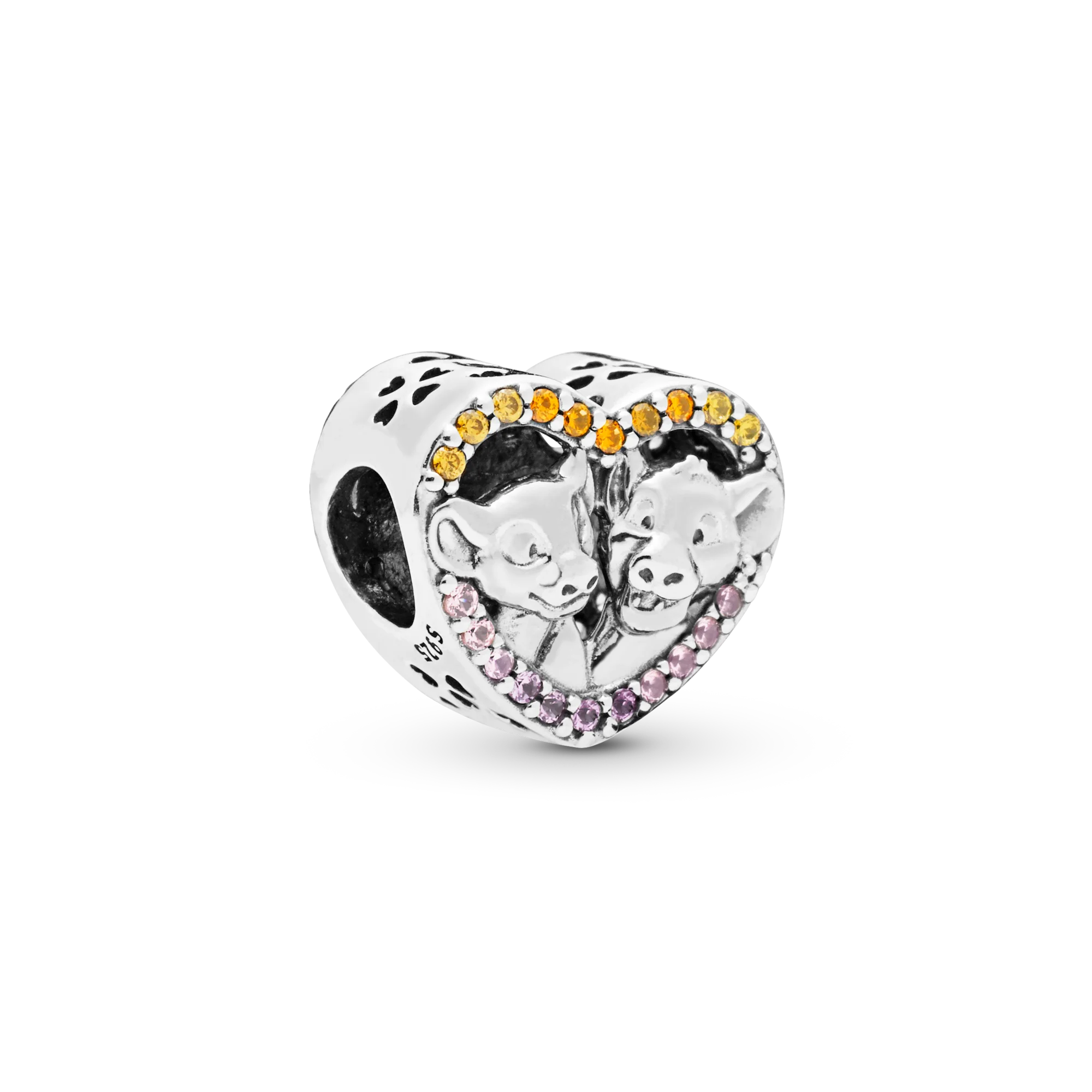 

925 Sterling Silver Heart Charm Beads Fit Original Pandora Bracelets DIY Jewelry Making For Women