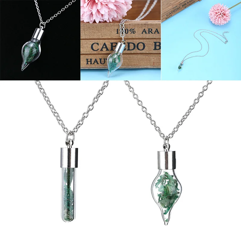 Винтажное ожерелье с натуральными зелеными водорослями для женщин и мужчин