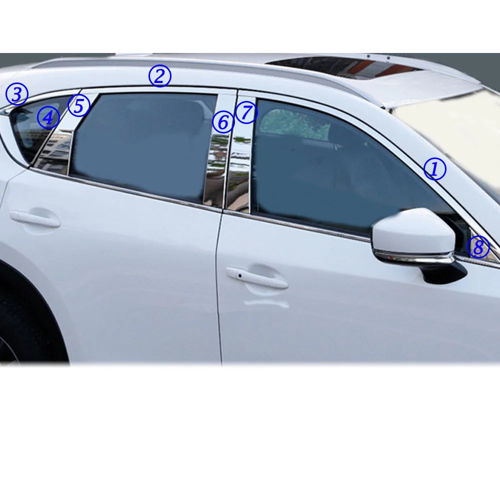 

Car Body Glass Window Garnish Pillar Middle Strip Trim Frame Lamp Parts For Mazda CX-5 CX5 2nd Gen 2017 2018 2019 2020