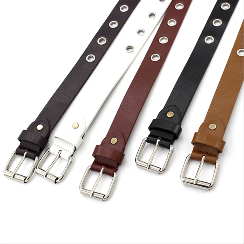 

Women Leather Belt Round Metal Pin Buckle Circle Belts Hot Brand Fashion Punk O Ring For Women Belt