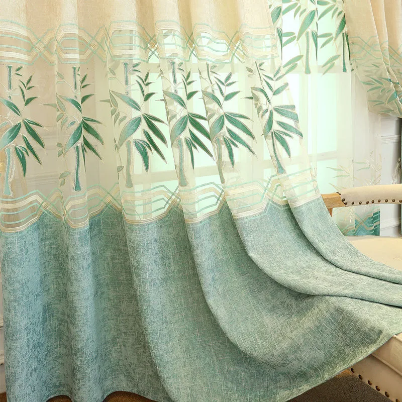Европейские вышитые шторы для виллы роскошные из полиэстера и хлопка спальни