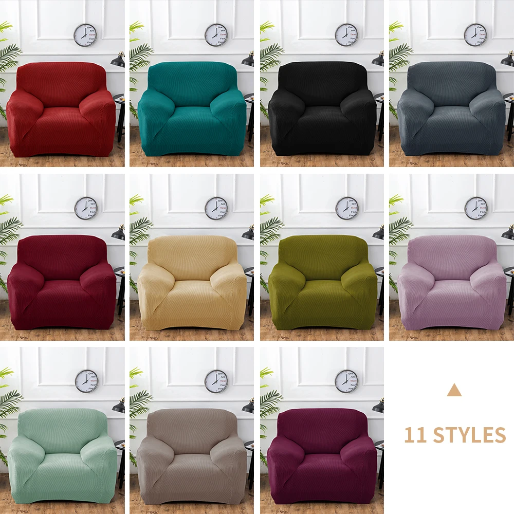 Solid Color Elastic Sofa Slipcovers Stretch Covers For Living Room Furniture Protector Armchair Couch Cover | Дом и сад