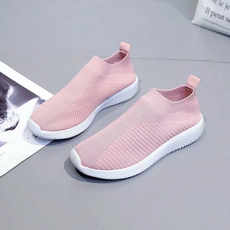 

Women Vulcanized Shoes High Quality Women Sneakers Slip on Flats Shoes Women Loafers Plus Size 42 Walking Flat Zapatillas Mujer