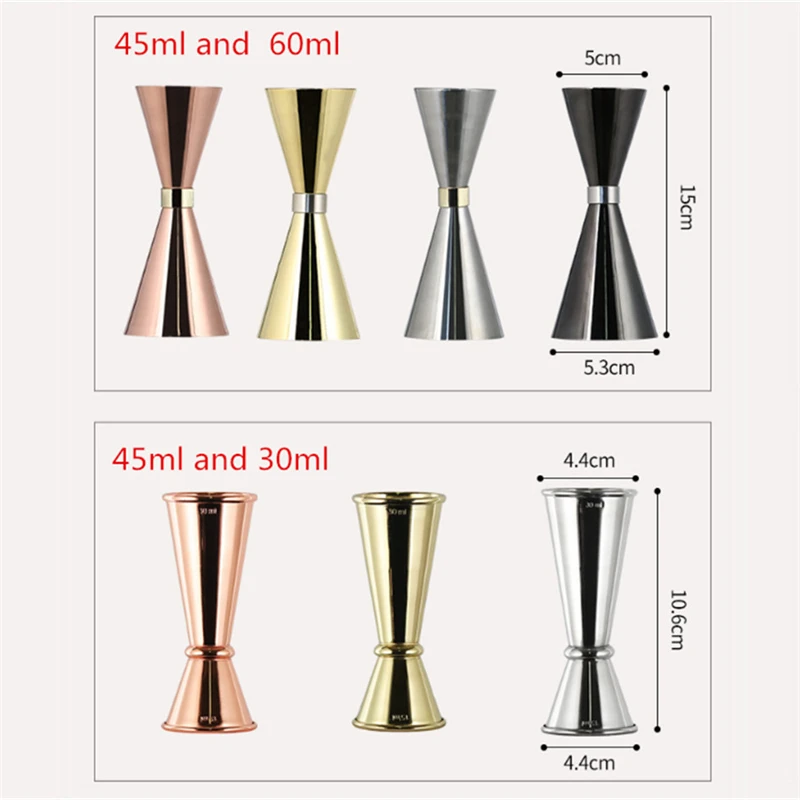 304 нержавеющая сталь японский Джиггер кольцо мерный двойной стаканчик Золотой