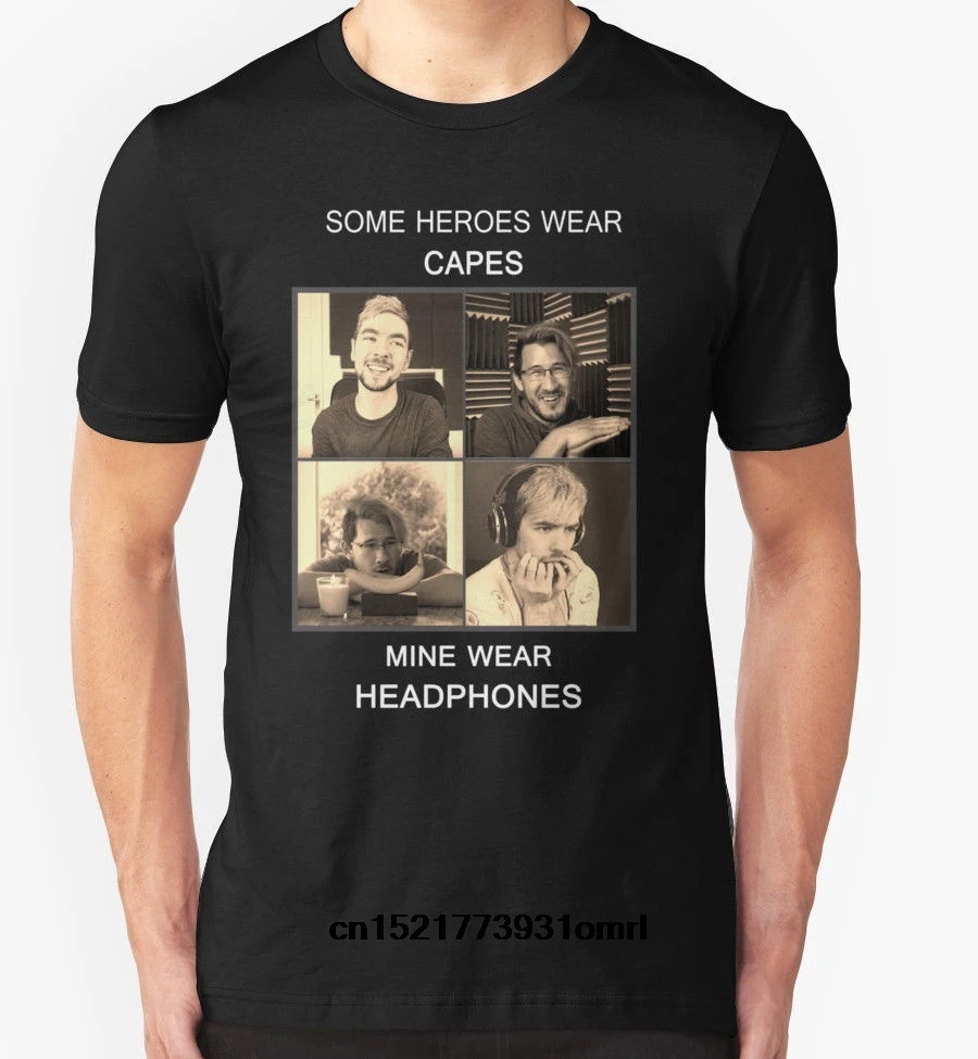 Мужская футболка новинка Markiplier and Jacksepticeye Heroes черная забавная для мужчин| |