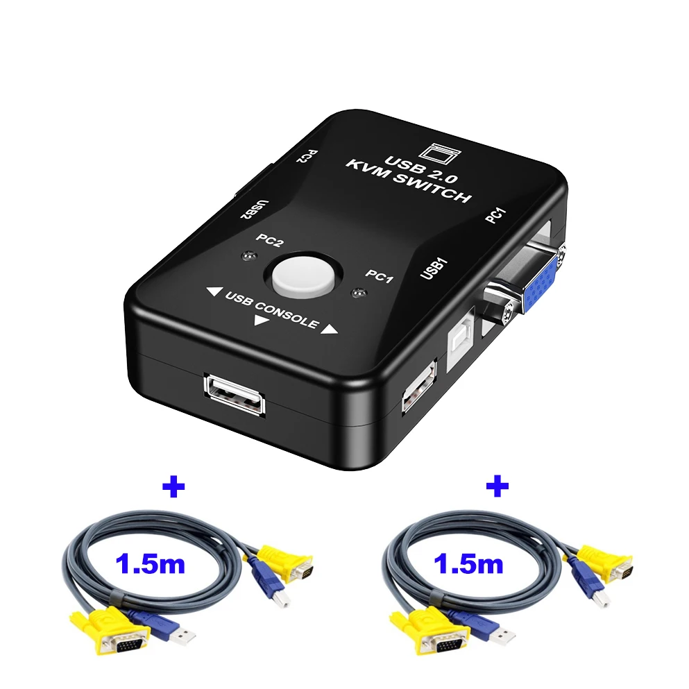 KVM-кабель OULLX USB 2 0 разветвитель vga для клавиатуры мыши монитора адаптер