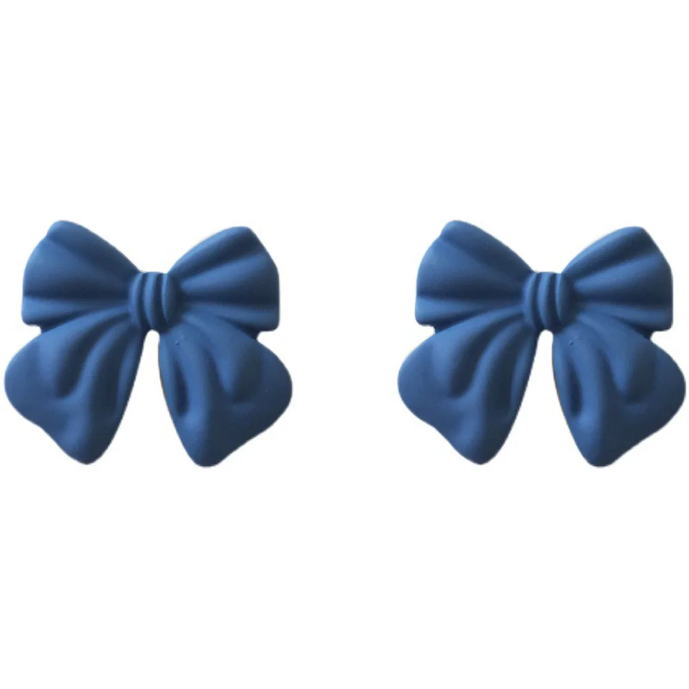 

Han Edition Fashionable Personality Blue Bowknot Shape Earrings Woman's Fine Jewelry