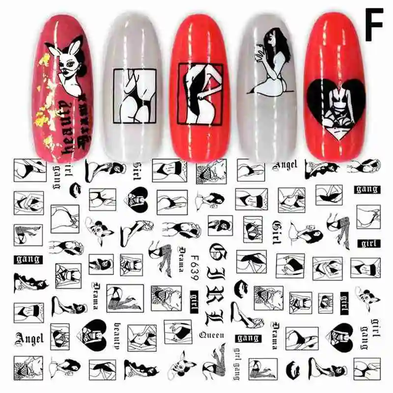 

3D Valentine Sticker For Nails Cute Cartoon Lover Manicure Design For Nail Gang Sliders Art Decals Decor Nail Girl DIY A1W9
