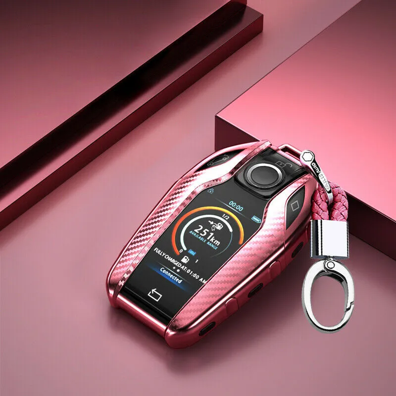 

Replacement Key Fob Rubber Soft TPU Carbon Fiber Cover Decoration Dust Proof