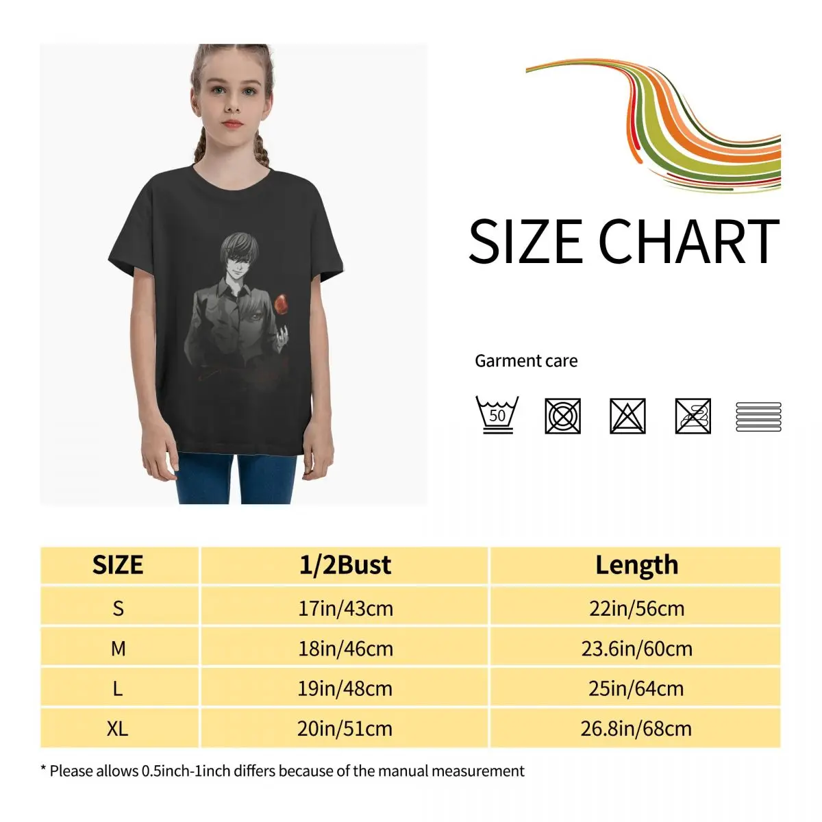 

Anime Fans Yagami Light 9 Girls' T Shirt Not easy to shrink Short sleeveRound neck T-shirt