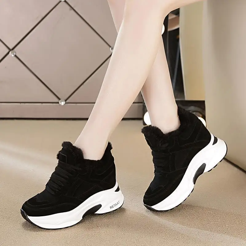 

Женская зимняя спортивная обувь с бархатным утеплителем, утепленная повседневная обувь на низком каблуке