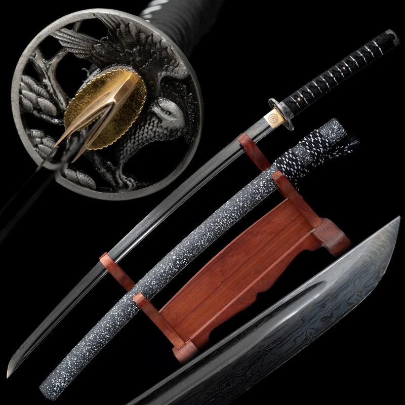 

Folded Steel Damascus Blade Japanese Katanas Handmade 41 Inch Hawkeye Full Tang Swords Real Razor Sharp Eagle Catana Japonesa