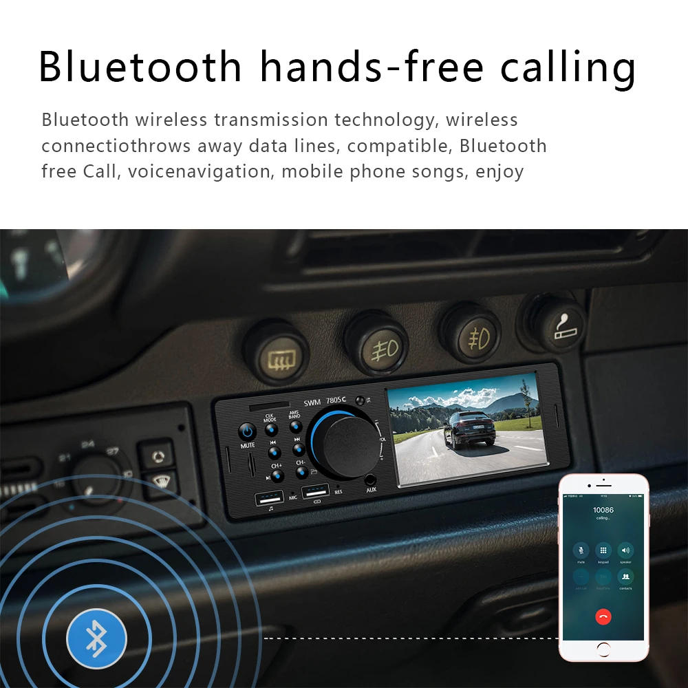 Автомагнитола 1 Din FM радио Bluetooth MP5 мультимедийный плеер 4 дюйма Авторадио TF/AUX USB 12 В