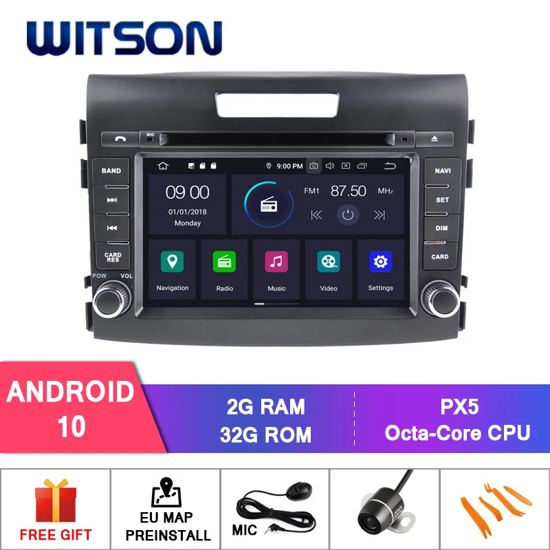 WITSON Android 10 автомобильный DVD GPS для HONDA NEW CR-V 2012 мультимедийный плеер стерео