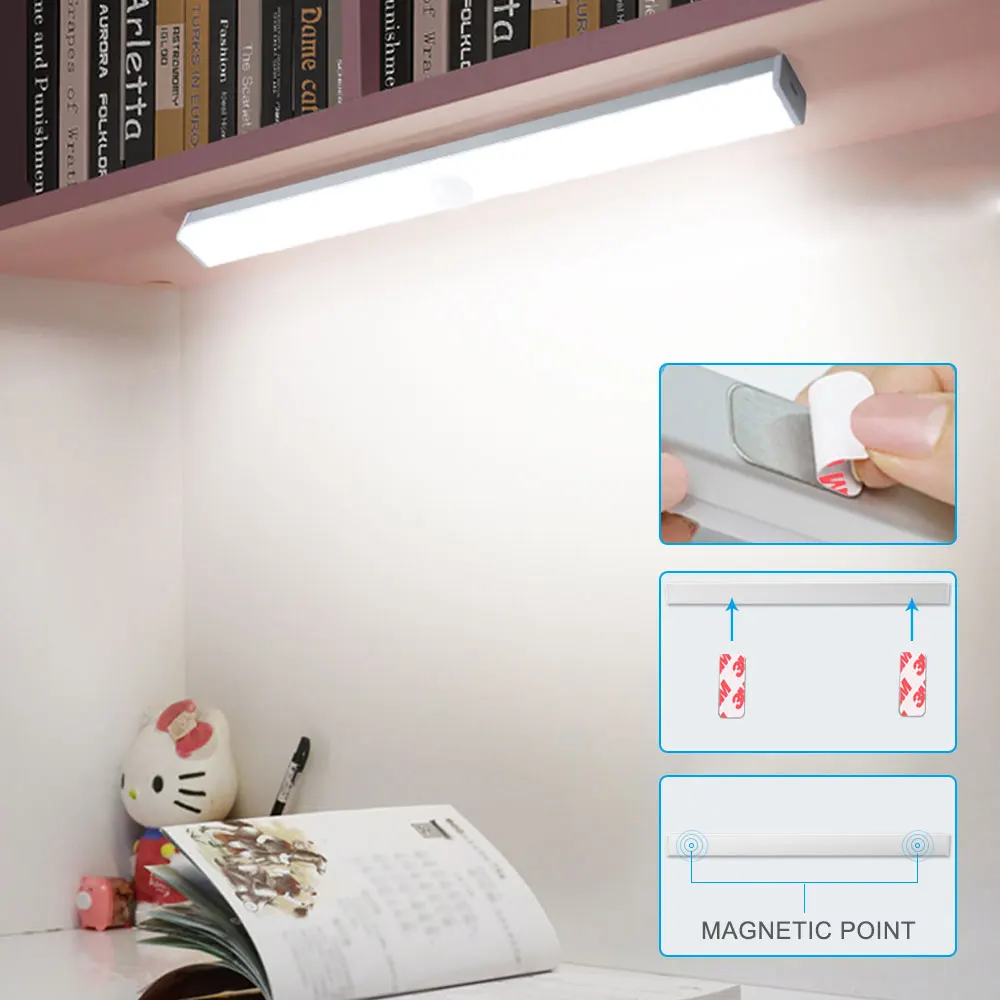 

30CM High Quality Led Light PIR Motion Sensor Cabinet Light Wardrobe Bed Lamp Closet Stairs Kitchen Night Indoor Lighting