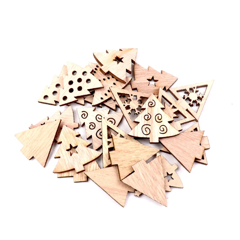40 шт. Деревянная Рождественская елка подвесное украшение Скрапбукинг Ремесло