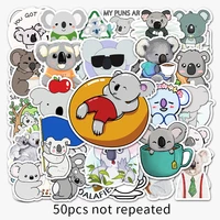 50pcs animal sticker cute koala stickers cartoon series childrens toys waterproof diy skateboard guitar bike suitcase decals