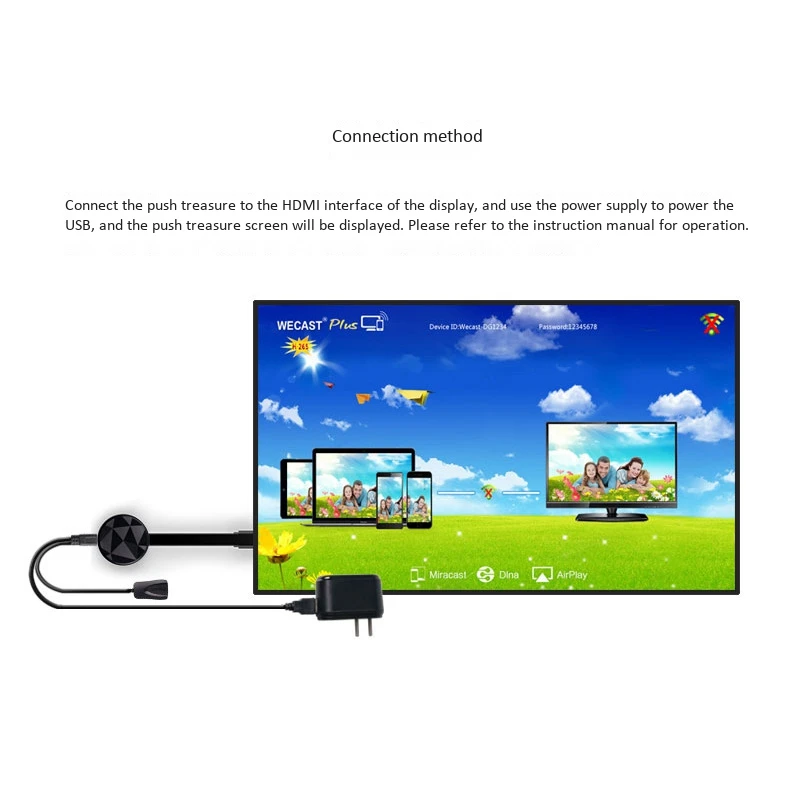 Дисплей Адаптер 2 4 + 5G двухдиапазонный 1080P HD Беспроводной HDMI адаптер для