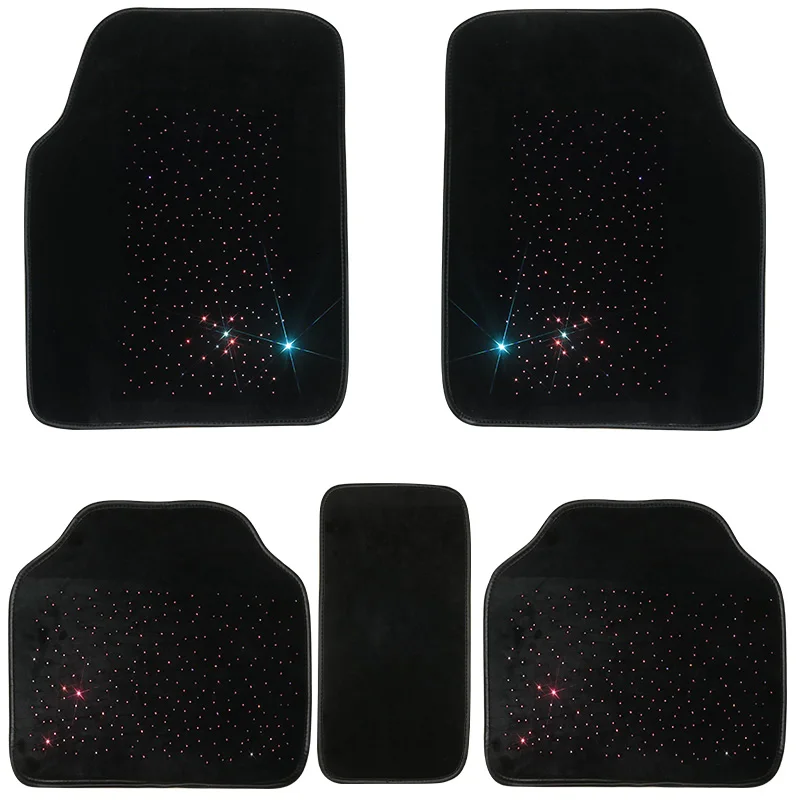 Bling Car Mats for Women Decorations Rhinestone Floor Carpet Universal Fit Black Interior Crystal Auto Useful Accessories Bling Car Mats for Women Decorations Rhinestone Floor Carpet Universal Fit Black Interior Crystal Auto Useful Accessories