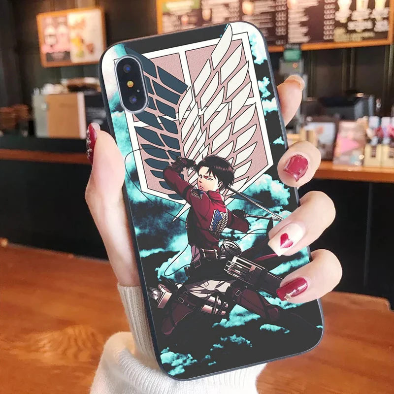 

Attack On Titan anime Phone Case For Iphone XR X 8 7 6 plus Fashion Cute Cover Apple XS 11 Pro Max SE2020 etui capas