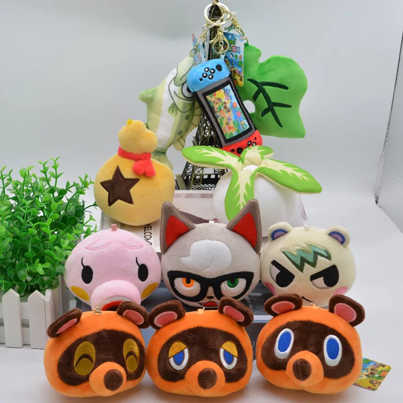

10-15Cm Animal Crossing Plushie Fashion Keychain Anime Game Plush Animal Crossing Key Ring Pendant Christmas Gift Children Toy