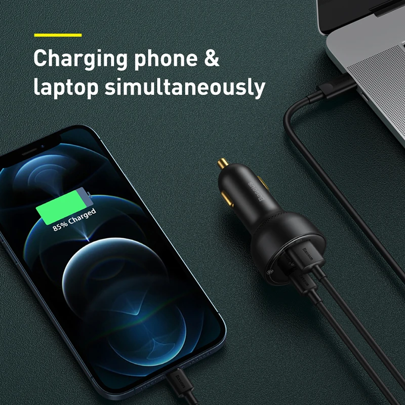 

Автомобильное зарядное устройство PD 100 Вт, быстрая зарядка QC4.0 QC3.0 PD 3,0, быстрая зарядка для iPhone 12 Pro Max, Samsung, XiaoMi, автомобильное зарядное устрой...