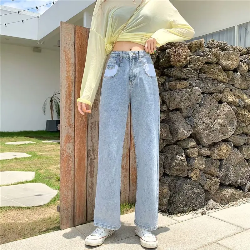 

Pants For Women Jeans Woman High Waist Korean Trousers For Female Wide Leg Pants Women Jeans Oversize Push Up Jeans Blue Clothes