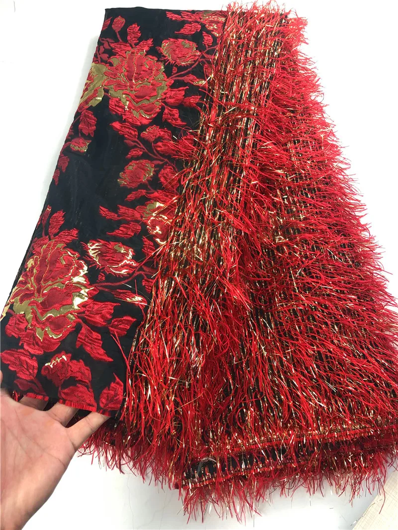 Нигерийская кружевная ткань Высококачественная органза с блестками вышитый