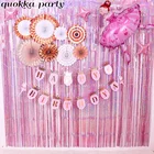 Фон для свадебной вечеринки, занавеска с розовой мишурой и бахромой, шторы из фольги, украшения для дня рождения, мерцающий Блестящий Фон для Фотокабины