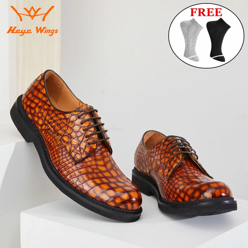 Качественные мужские классические туфли ручной работы из крокодиловой кожи