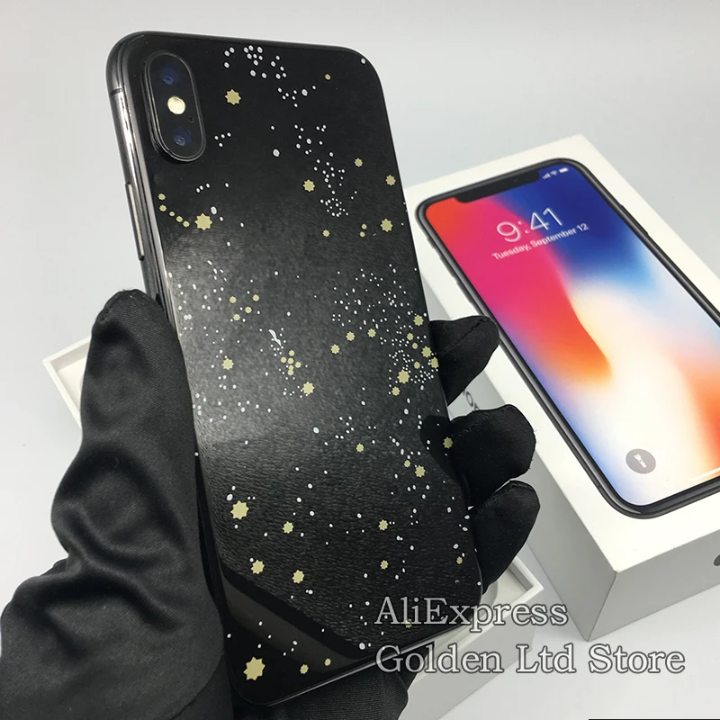 For iPhone X Phone housing Black samurai Starry sky back mobile phone shell Private customized limited edition